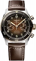 Longines Spirit Flyback Chronograph COSC Chronometer 18k Gold Bezel L3.821.5.59.2
