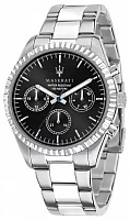 Maserati Competizione Black Dial Steel Bracelet R8853100023