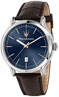 Maserati Epoca Blue Dial Brown Leather Strap R8851118016