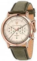 Maserati Epoca Chrono Rose Gold PVD Green Leather Strap R8871633007