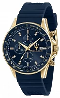 Maserati Sfida Blue Dial Blue Rubber Strap R8871640004