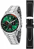Maserati Sorpasso Silver Bracelet Green Dial Set R8873624002