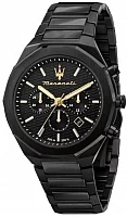 Maserati Stile Black Dial Black Bracelet Chrono R8873642005