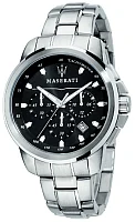 Maserati Successo Black Dial Steel Bracelet R8873621001