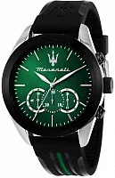 Maserati Traguardo Blue Dial Black Rubber Strap Chrono R8871612043