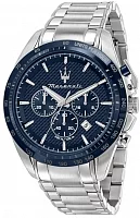 Maserati Traguardo Steel Bracelet Blue Dial Chrono R8873612043
