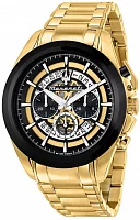 Maserati Traguardo Semi-Skeleton Dial Yellow Gold PVD Bracelet Chrono R8873612058