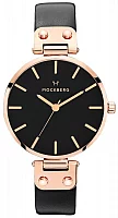 Mockberg Sigrid Black Dial Rose Gold Black Leather MO110