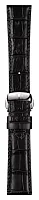 Paski i części Pasek Skórzany Tissot Czarny 21mm z Zapięciem Motylkowym Bridgeport T600037526