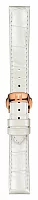 Paski i części Pasek Skórzany Tissot Biały 16mm z Zapięciem Motylkowym Chemin Des Tourelles T600036796