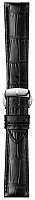 Paski i części Pasek Skórzany Tissot Czarny 21mm z Zapięciem Motylkowym Chemin Des Tourelles T600035976
