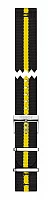 Paski i części Pasek Materiałowy Tissot NATO Czarno-Żółty 19mm PRC 200 Tour De France T604039535