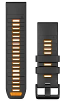 Paski i części Pasek Garmin QuickFit 26mm Fenix, Epix, Quatix 51mm Grafitowy/Pomarańczowy Gumowy 010-13393-05