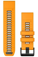 Paski i części Pasek Garmin QuickFit 26mm Fenix, Epix, Quatix 51mm Pomarańczowy/Grafitowy Gumowy 010-13393-01