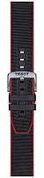 Paski i części Pasek Hybrydowy Tissot Czarno-czerwony 22mm Supersport T604046369