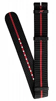 Paski i części Pasek Materiałowy Longines NATO Czarno-Czerwony 21mm Ultra-Chron L682166500