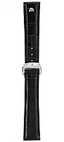 Paski i części Pasek Maurice Lacroix Masterpiece 20mm Skórzany Czarny MP608 ML800-005037