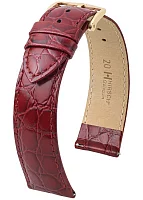 Paski i części Pasek Skórzany Hirsch Crocograin M Burgundowy 12302860