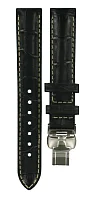 Paski i części Pasek Skórzany Tissot Czarny 15mm Generosi-T z Zapięciem Motylkowym T600027412