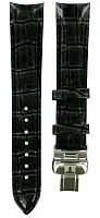 Paski i części Pasek Skórzany Tissot Czarny 18mm Couturier Lady z Zapięciem Motylkowym T600032633