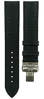 Paski i części Pasek Skórzany Tissot Czarny 19mm PRC 200 z Zapięciem Motylkowym T600032779