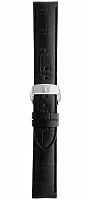 Paski i części Pasek Skórzany Tissot Czarny 19mm z Zapięciem Motylkowym Le Locle T852013405