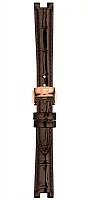 Paski i części Pasek Skórzany Tissot Brązowy 14mm z Zapięciem Motylkowym Bellissima T600047127