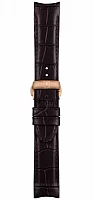 Paski i części Pasek Skórzany Tissot Brązowy 21mm z Zapięciem Motylkowym Chemin Des Tourelles Chrono T600050075