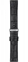 Paski i części Pasek Skórzany Tissot Czarny 21mm z Zapięciem Motylkowym Visodate T600045452