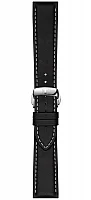 Paski i części Pasek Skórzany Tissot Czarny 21mm z Zapięciem Motylkowym Gentelman T600044599