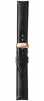 Paski i części Pasek Skórzany Tissot Czarny 19mm z Zapięciem Motylkowym Le Locle T600030616