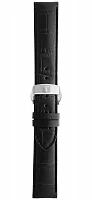 Paski i części Pasek Skórzany Tissot Czarny 19mm z Zapięciem Motylkowym Le Locle T600013405