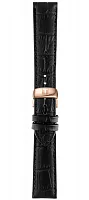 Paski i części Pasek Skórzany Tissot Czarny 20mm z Zapięciem Motylkowym Tradition T600037906
