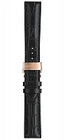 Paski i części Pasek Skórzany Certina Czarny 20mm z Zapięciem Motylkowym DS-8 Rose Gold PVD C600021572