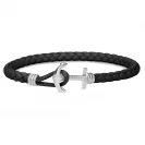 Paul Hewitt Bransoletka Phreps Lite Rozmiar M Silver Leather Black PH-PHL-L-S-B-M