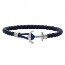 Paul Hewitt Bransoletka Phreps Lite Rozmiar M Silver Leather Navy Blue PH-PHL-L-S-N-M