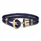 Paul Hewitt Bransoletka Phreps Rozmiar S Brass Leather Navy Blue PH-PH-L-M-N-S