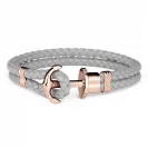 Paul Hewitt Bransoletka Phreps Rozmiar S Rose Gold Leather Grey PH-PH-L-R-GR-S