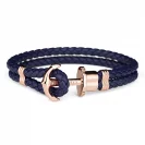 Paul Hewitt Bransoletka Phreps Rozmiar S Rose Gold Leather Navy Blue PH-PH-L-R-N-S