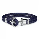 Paul Hewitt Bransoletka Phreps Rozmiar S Silver Leather Navy Blue PH-PH-L-S-N-S