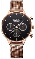 Paul Hewitt Oceanpulse Solar Chrono Black Dial Rose Gold Mesh PH-W-0306