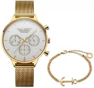 Paul Hewitt Oceanpulse Solar Chrono White Dial Gold Mesh & Gold Bracelet Set PH-SET-0388
