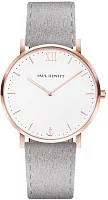 Paul Hewitt Sailor Line White-Rose Dial Gray Leather Strap PH-SA-R-ST-W-37S