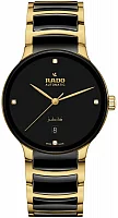Rado Centrix Gent Automatic L Diamonds Black Ceramic & Yellow Gold PVD R30008712