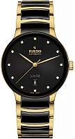 Rado Centrix Gent Automatic L Diamonds Black Ceramic & Yellow Gold PVD R30008742