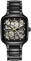 Rado True Square Gent Automatic Skeleton L Black Ceramic Diamonds R27086712