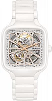 Rado True Square Gent Automatic Skeleton Sparkling L White Ceramic Diamonds R27073722