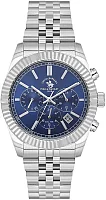 Santa Barbara Polo Legend Quartz Day-Date Multifunction GMT Navy Blue Dial Steel Bracelet SB.1.10653-3