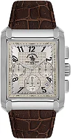 Santa Barbara Polo Legend Quartz Day-Date Multifunction GMT Silver Dial Brown Leather Strap SB.1.10550-2