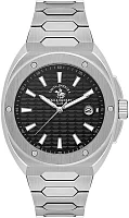 Santa Barbara Polo Legend Quartz Date Black Dial Steel Bracelet SB.1.10557-1